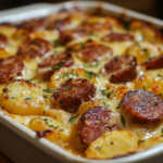 Kielbasa Sausage Cheesy Potato Casserole - Cooking Family Recipes